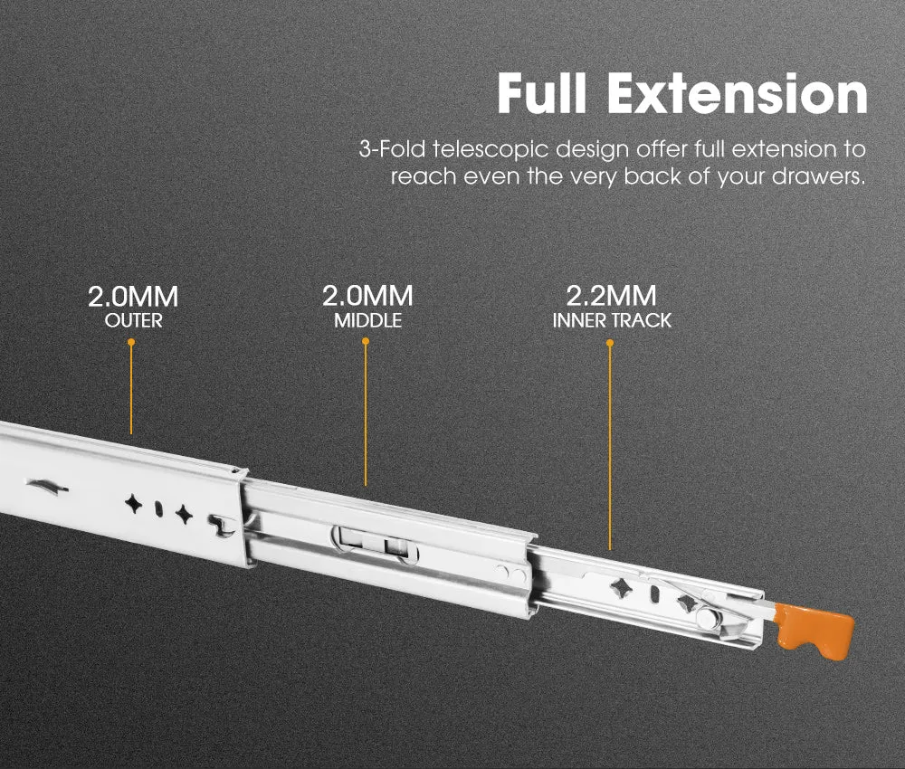 125kg Locking Drawer Slides / Runners 350mm 4wd Trailer Fridge Draw
