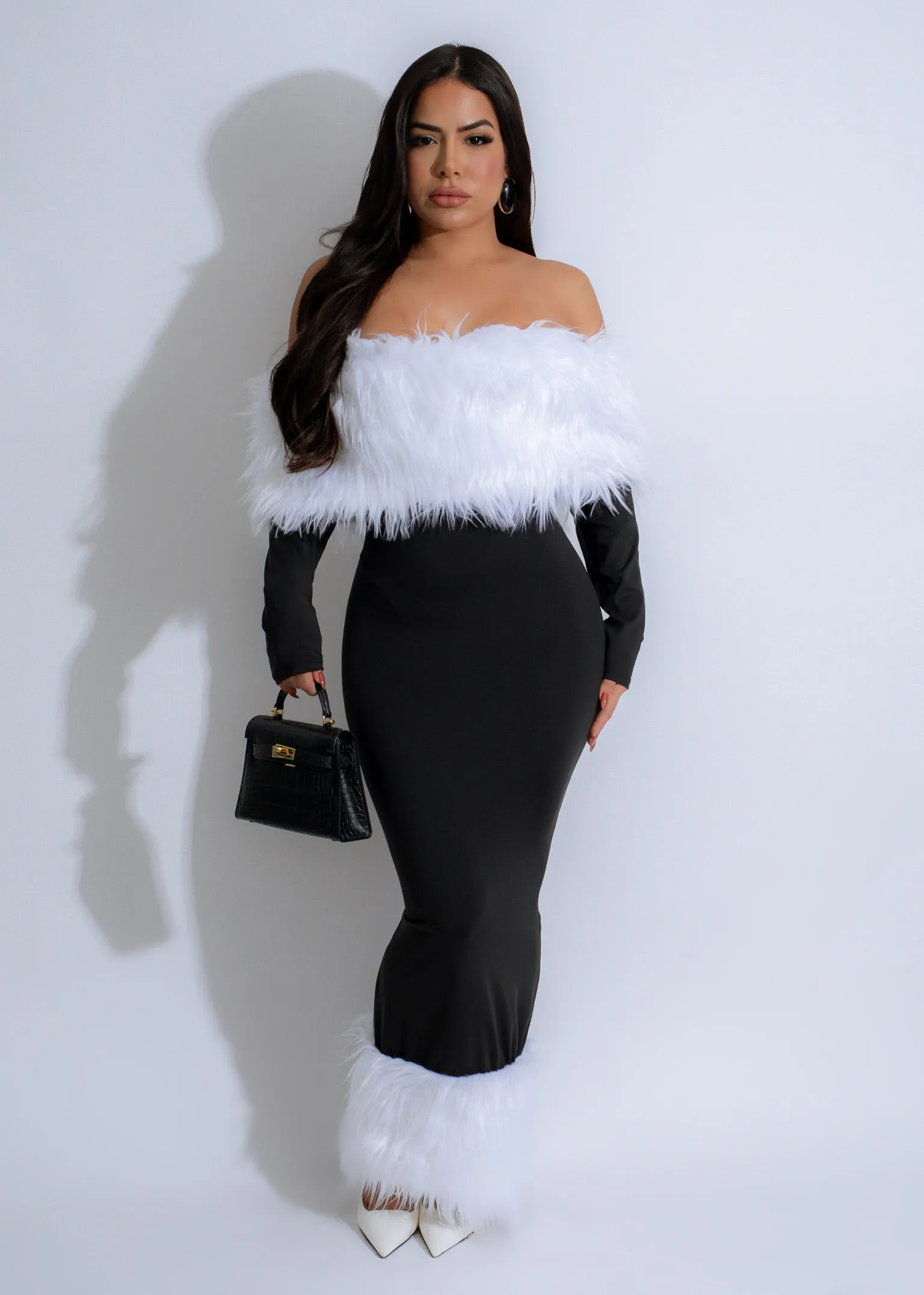 Arctic Glam Midi Dress Black