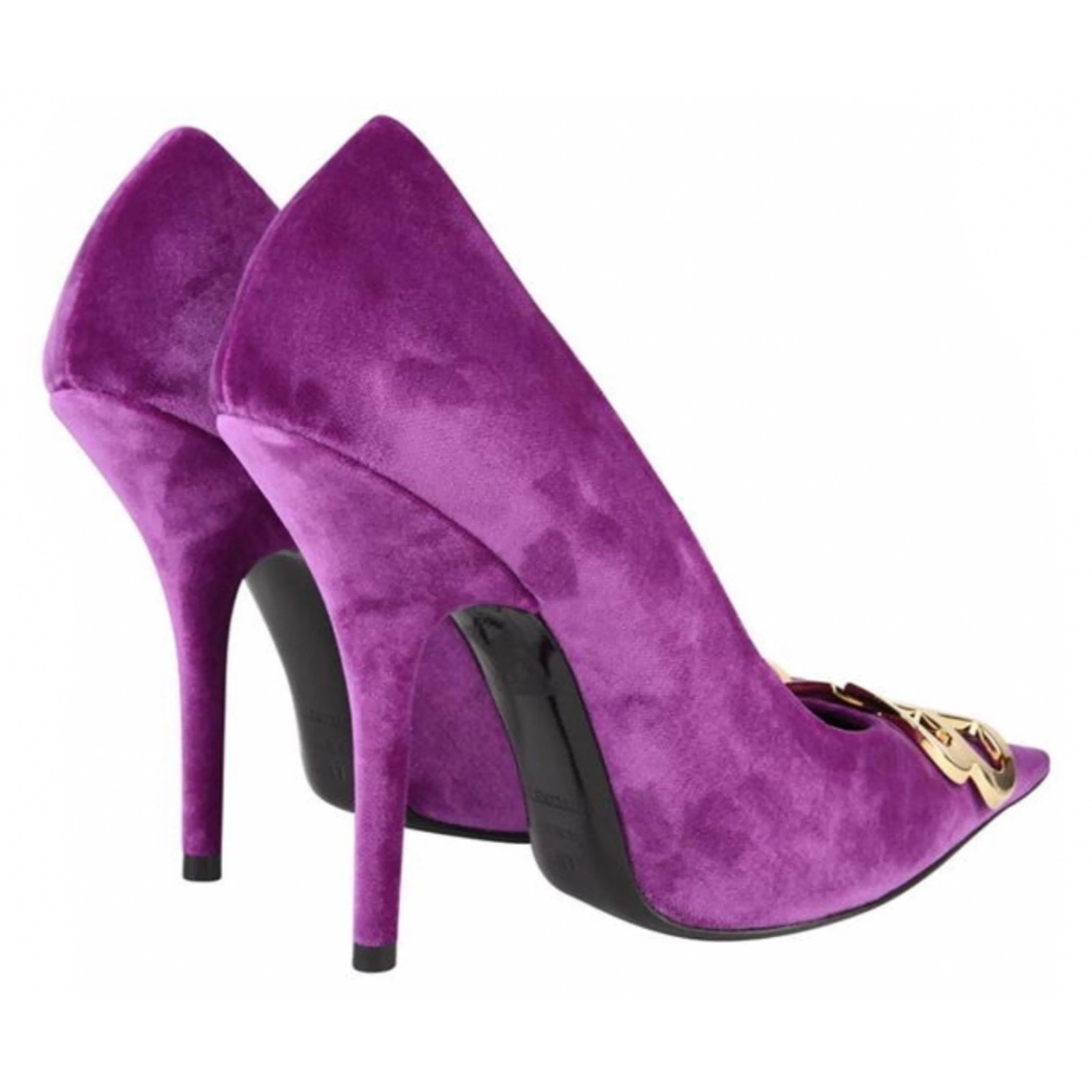 Balenciaga Purple Velvet BB Heels