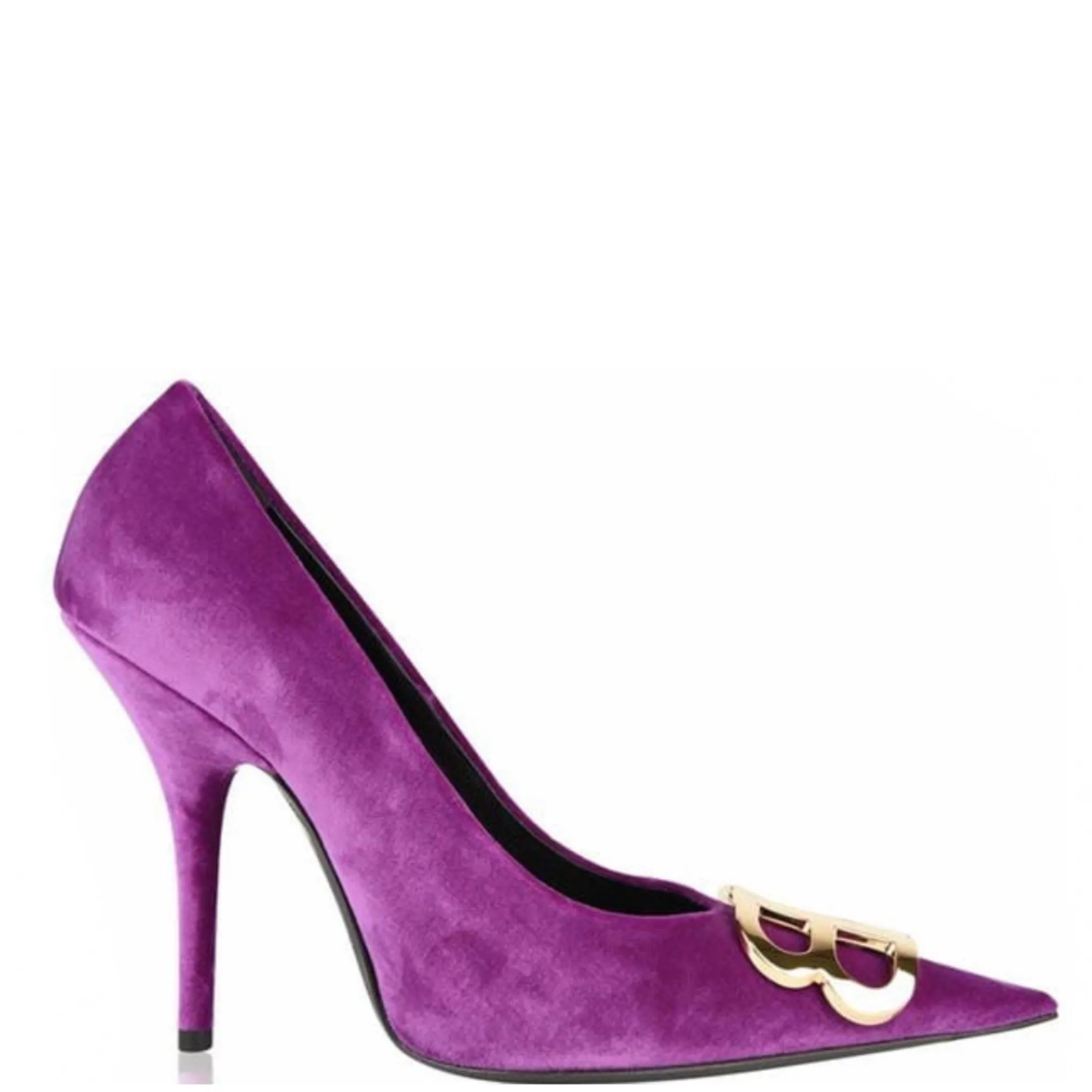 Balenciaga Purple Velvet BB Heels