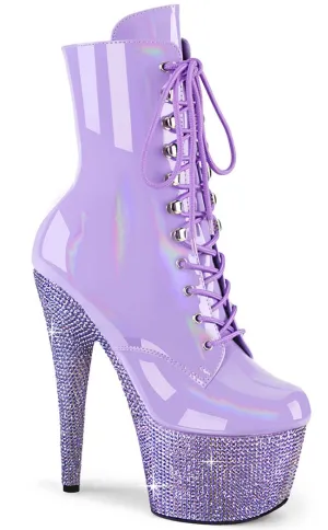 BEJEWELED-1020-7 Lavender Holo Rhinestone Boots