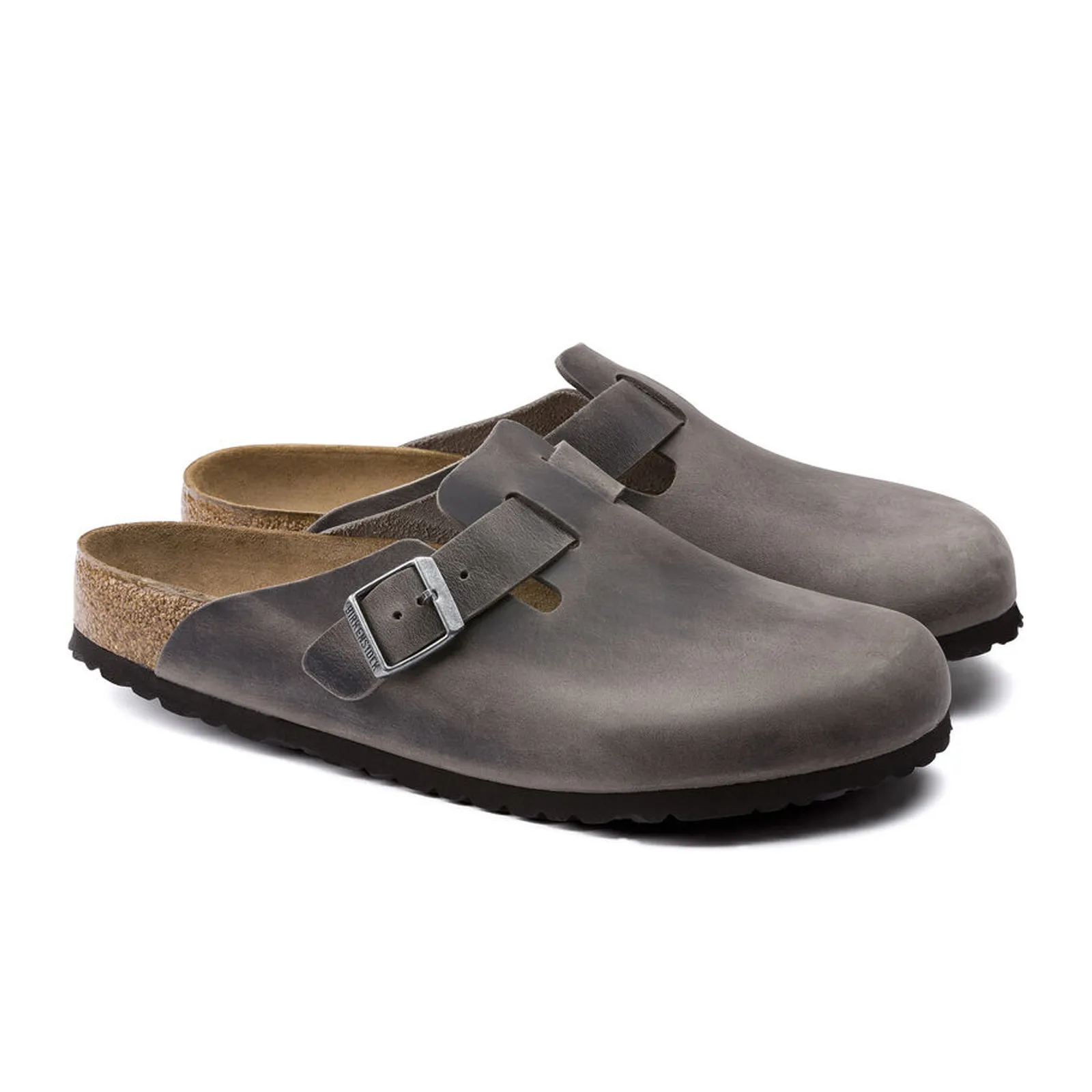 Birkenstock Boston Soft Footbed Clog (Unisex) - Iron Oiled Leather