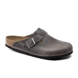 Birkenstock Boston Soft Footbed Clog (Unisex) - Iron Oiled Leather