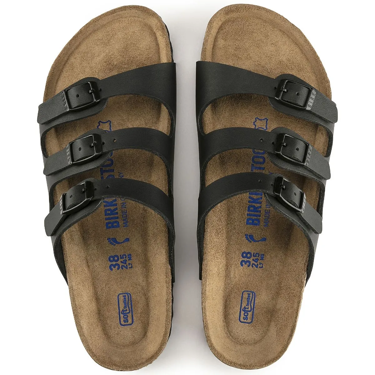 Birkenstock Florida Soft Footbed Birko-Flor Nubuck - Black