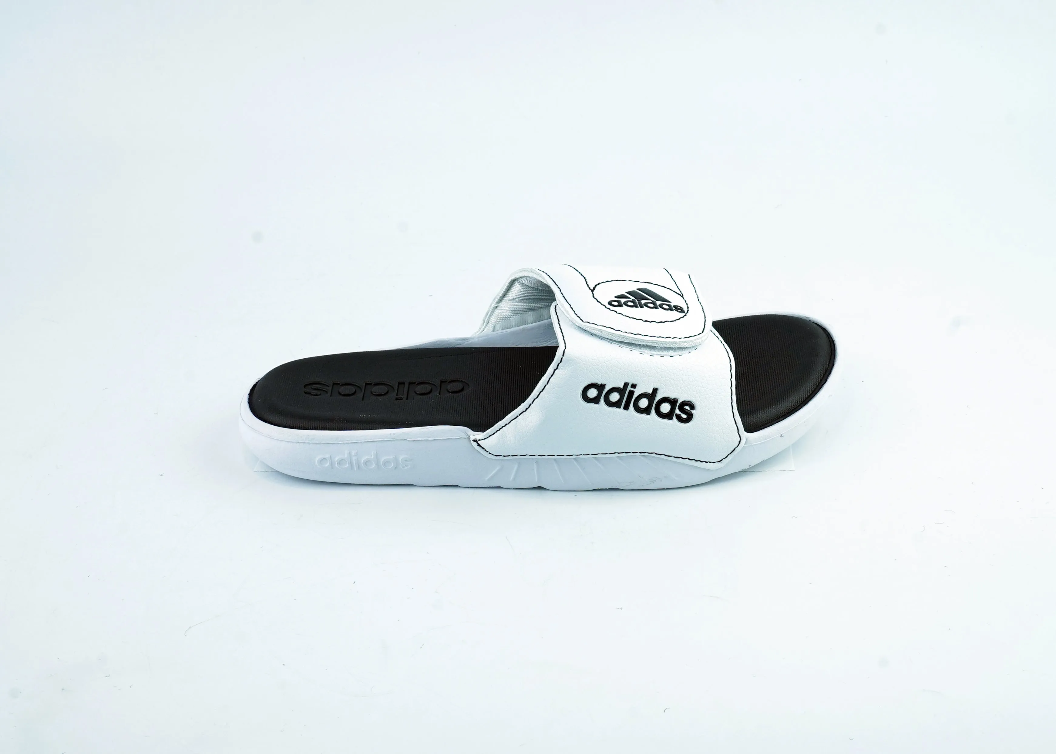 Black and White Adidas Trendy Slippers For Men