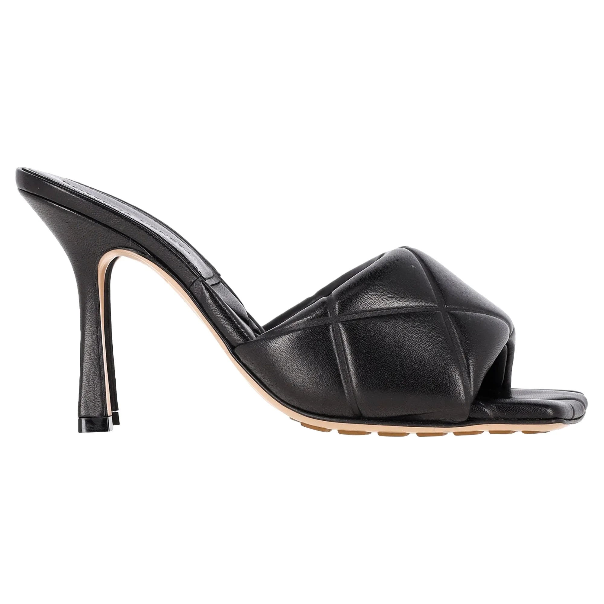 Bottega Veneta Lido Mules in Black Lambskin Leather