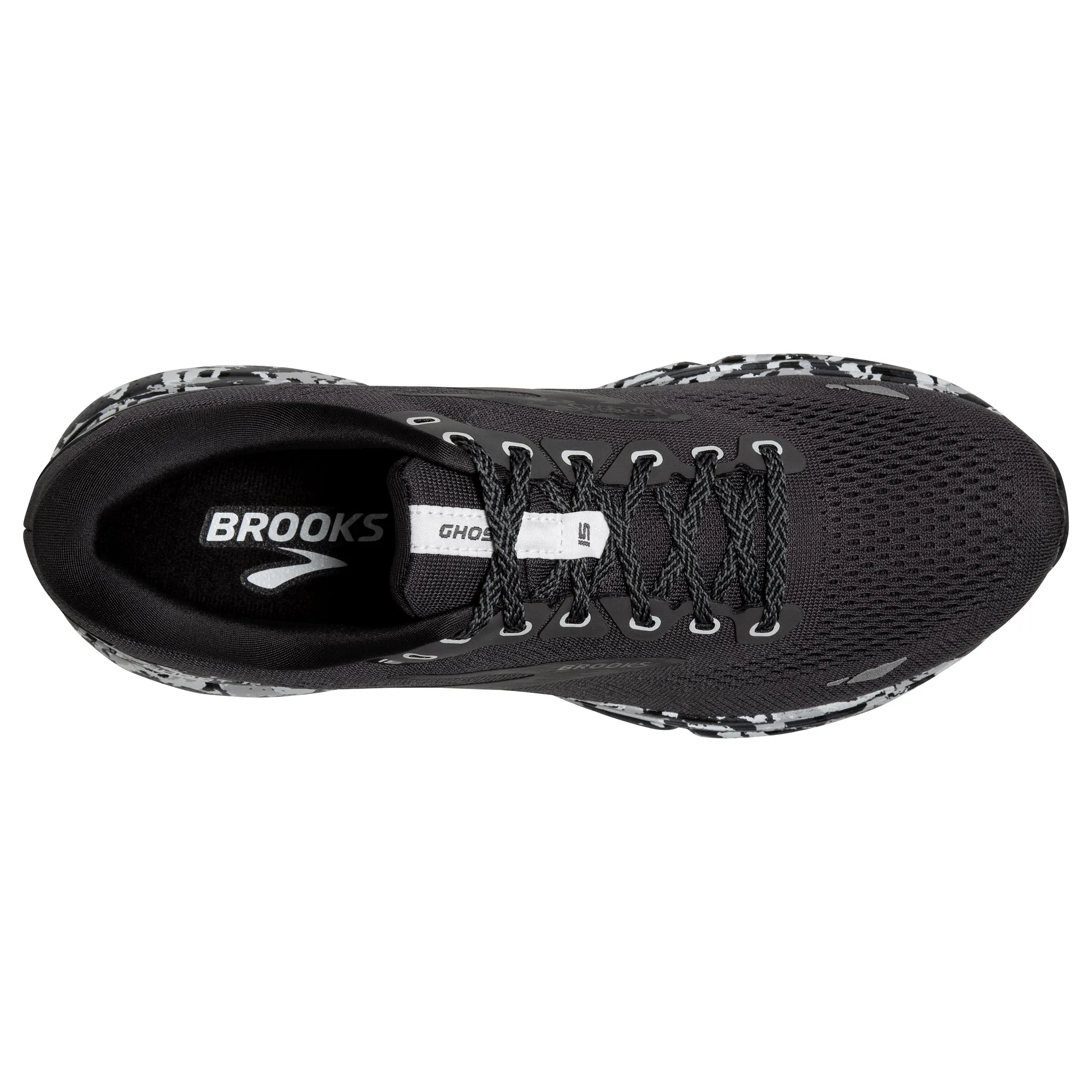 Brooks Men's 110393 004 Ghost 15 Ebony Black Oyster Cushion Neutral Running Shoes