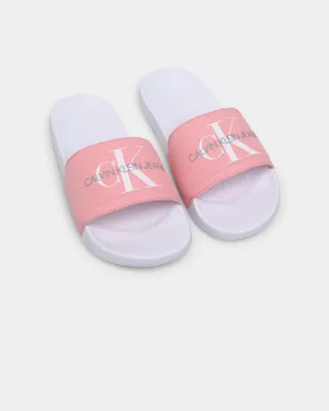 Calvin Klein Women's Monogram Slides Soft Berry