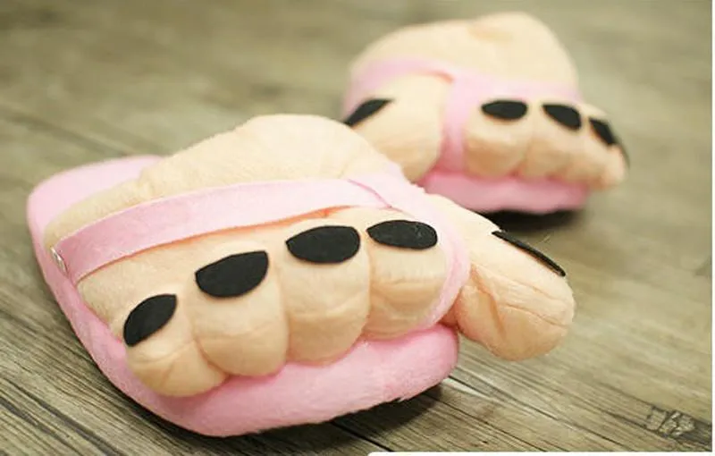 Cartoon Big Toes Funny Winter Warm Slipper Household Plush Shoes