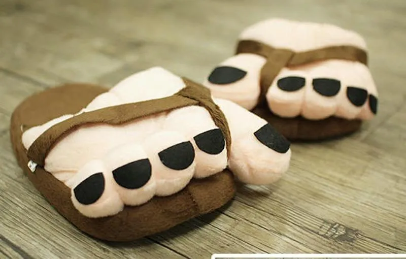 Cartoon Big Toes Funny Winter Warm Slipper Household Plush Shoes