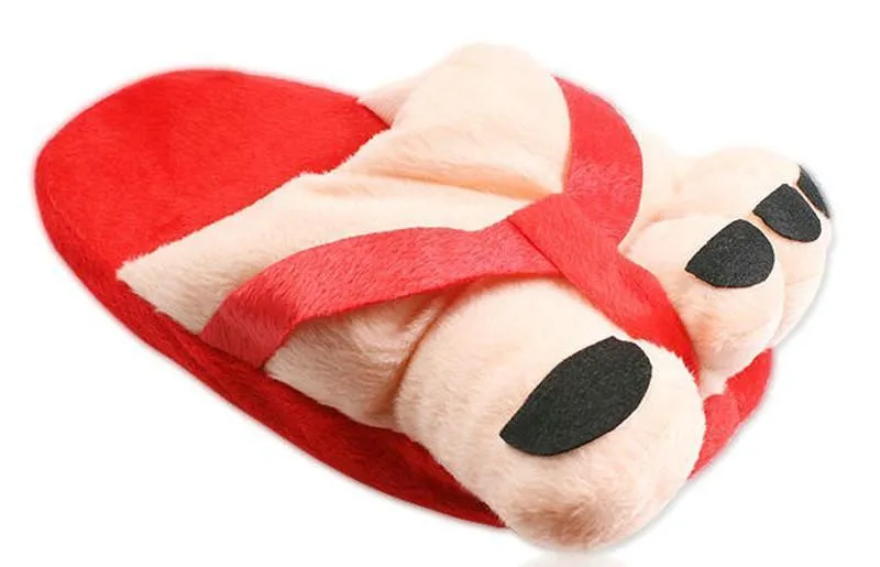 Cartoon Big Toes Funny Winter Warm Slipper Household Plush Shoes