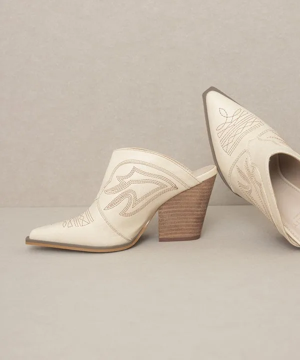 Chiavo  - Western Inspired Heeled Mule For Women