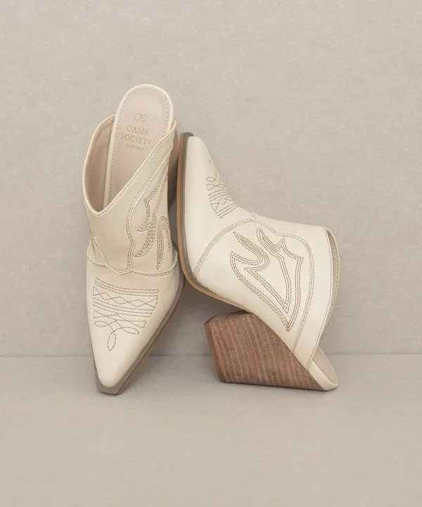 Chiavo  - Western Inspired Heeled Mule For Women