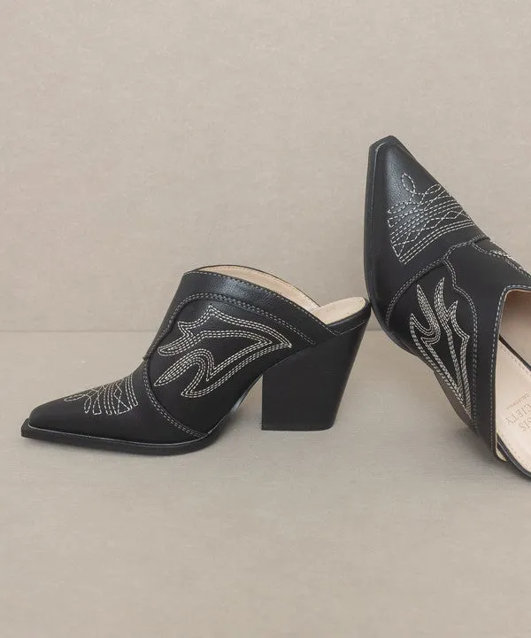 Chiavo  - Western Inspired Heeled Mule For Women