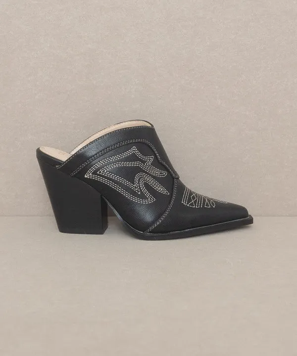 Chiavo  - Western Inspired Heeled Mule For Women