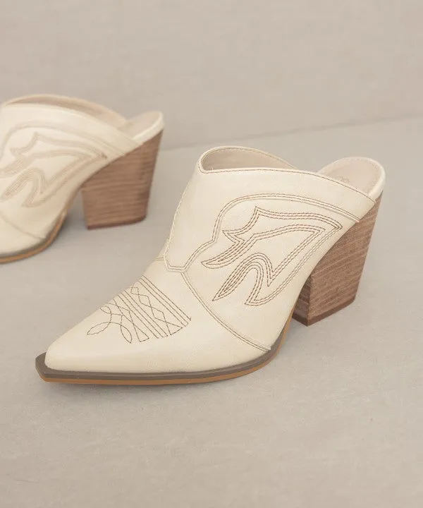 Chiavo  - Western Inspired Heeled Mule For Women