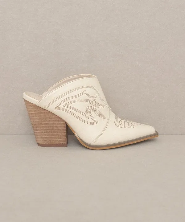 Chiavo  - Western Inspired Heeled Mule For Women