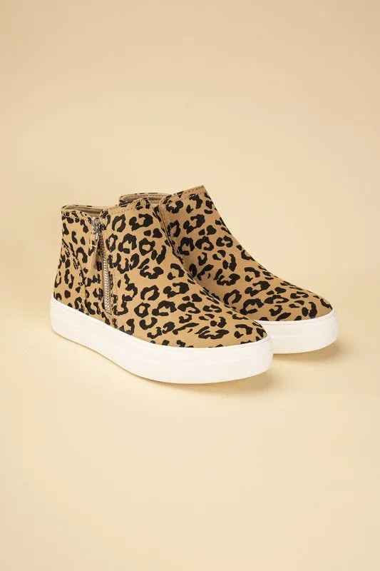 FS CLEARANCE Route-S High Top Leopard Sneakers