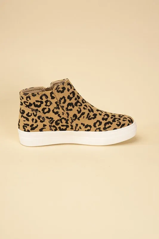 FS CLEARANCE Route-S High Top Leopard Sneakers