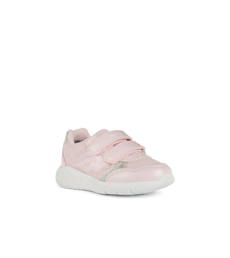 Geox Infant Girls Pink Glitter Mesh Casual Sporty Trainer Sprintye - B454TC