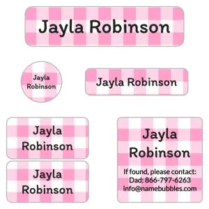 Gingham Camp Labels Pack