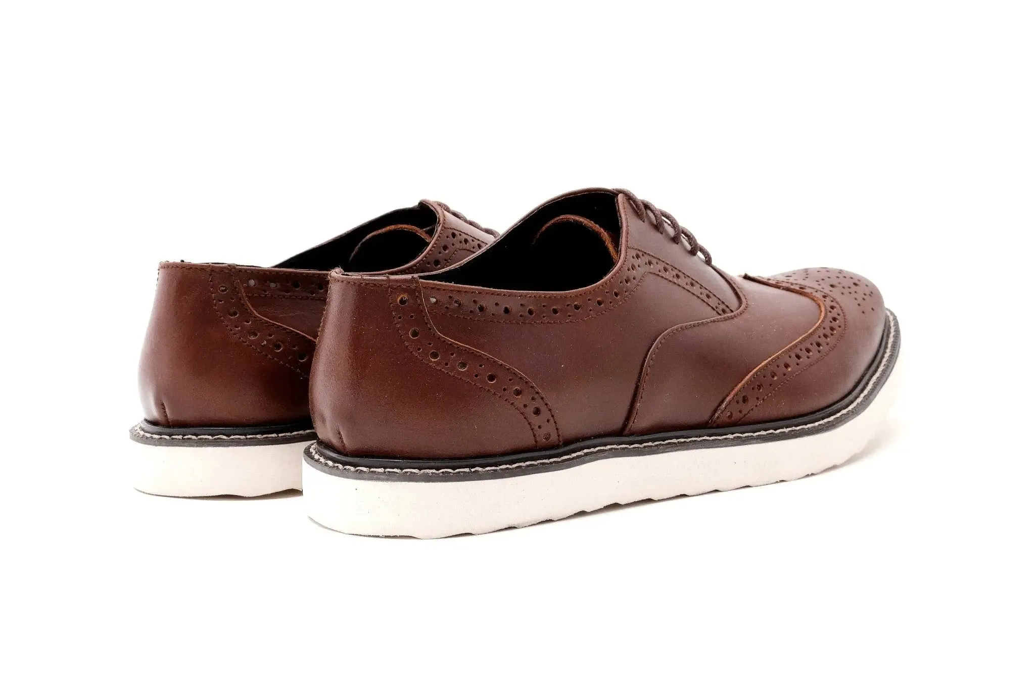 GUEVARRA Wingtip Oxford in Rubber Sole - Walnut