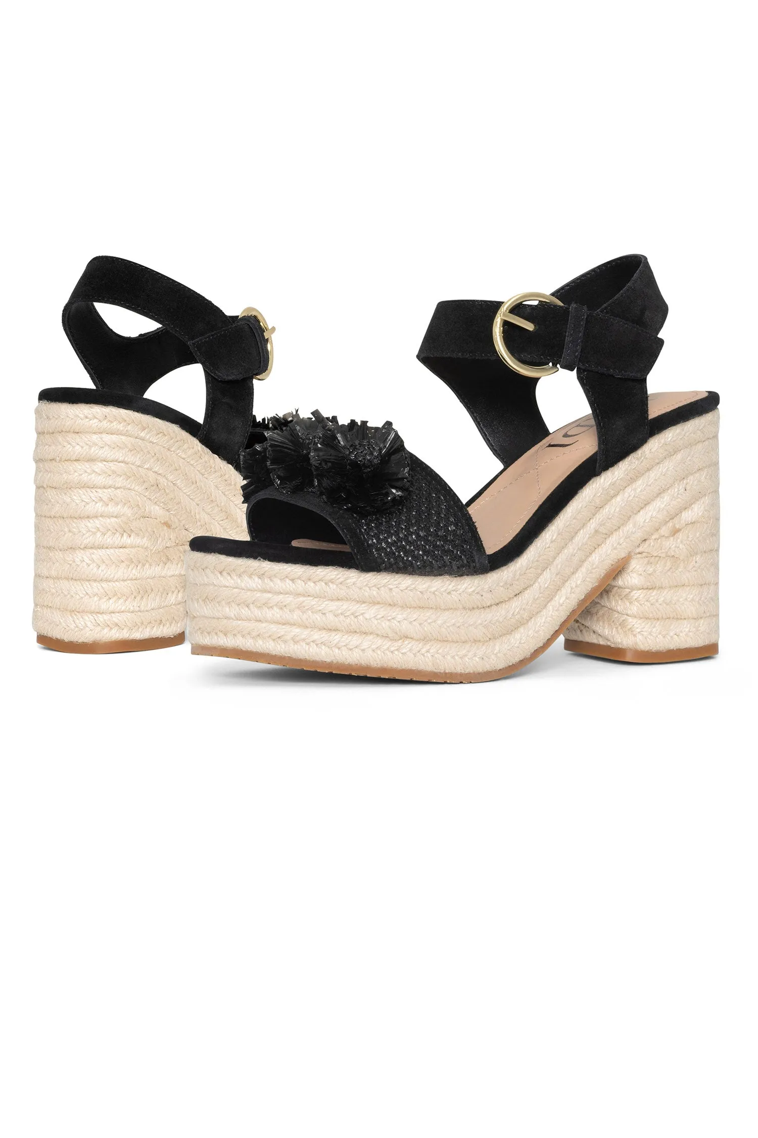 Houston Platform Sandals - Black