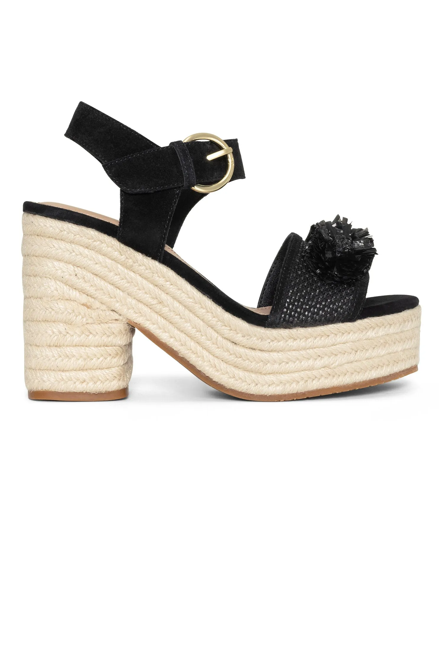 Houston Platform Sandals - Black