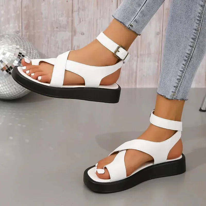 Joskaa 2024 New New Genuine Leather Chunky Sandals