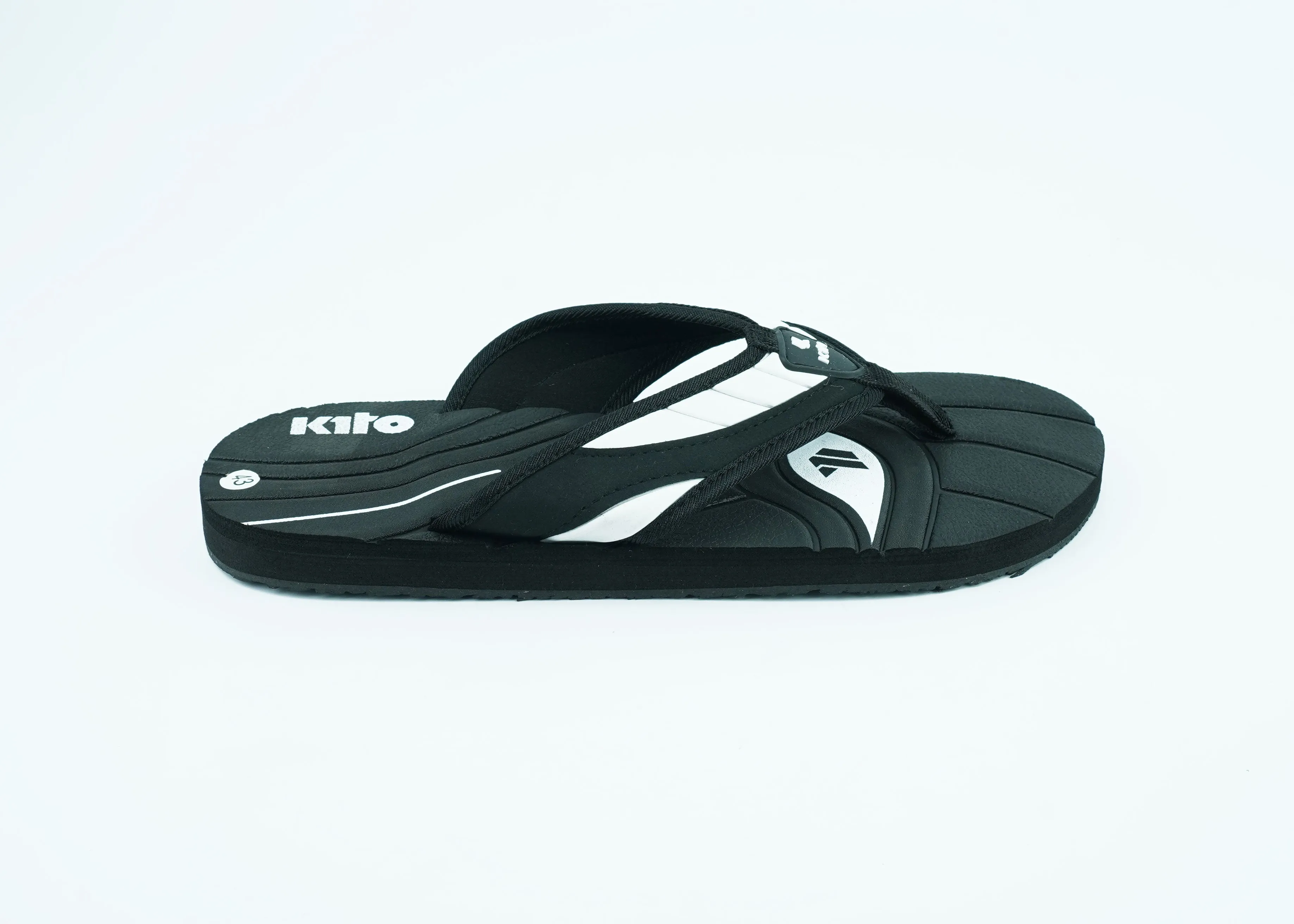 KITO Casual Black and white slippers for men ( ORIGINAL THAILAND )