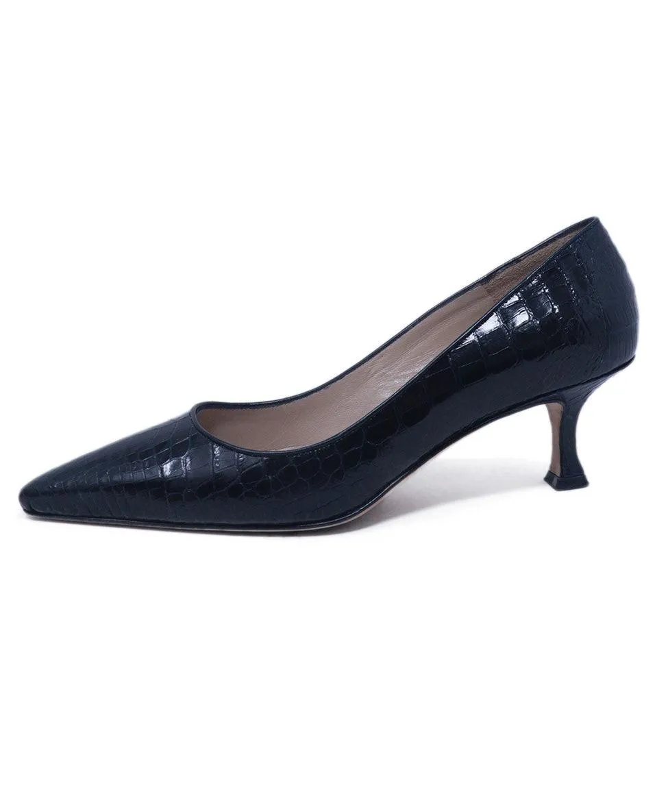 Manolo Blahnik Navy Alligator Heels sz 6.5