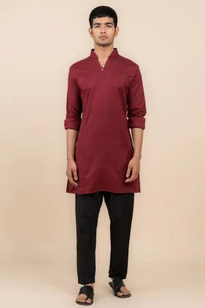 Maroon Kurta With Jaali Detailing