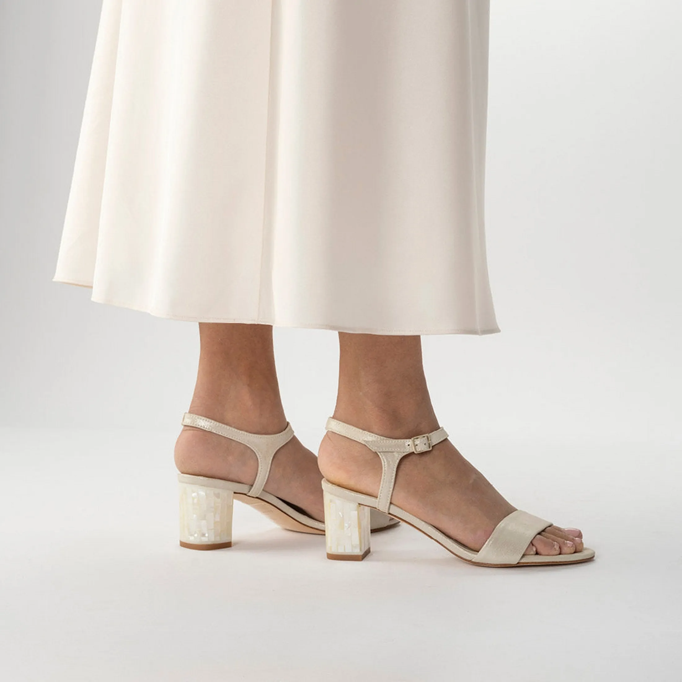 Martina Midi Champagne - Pearl Heel