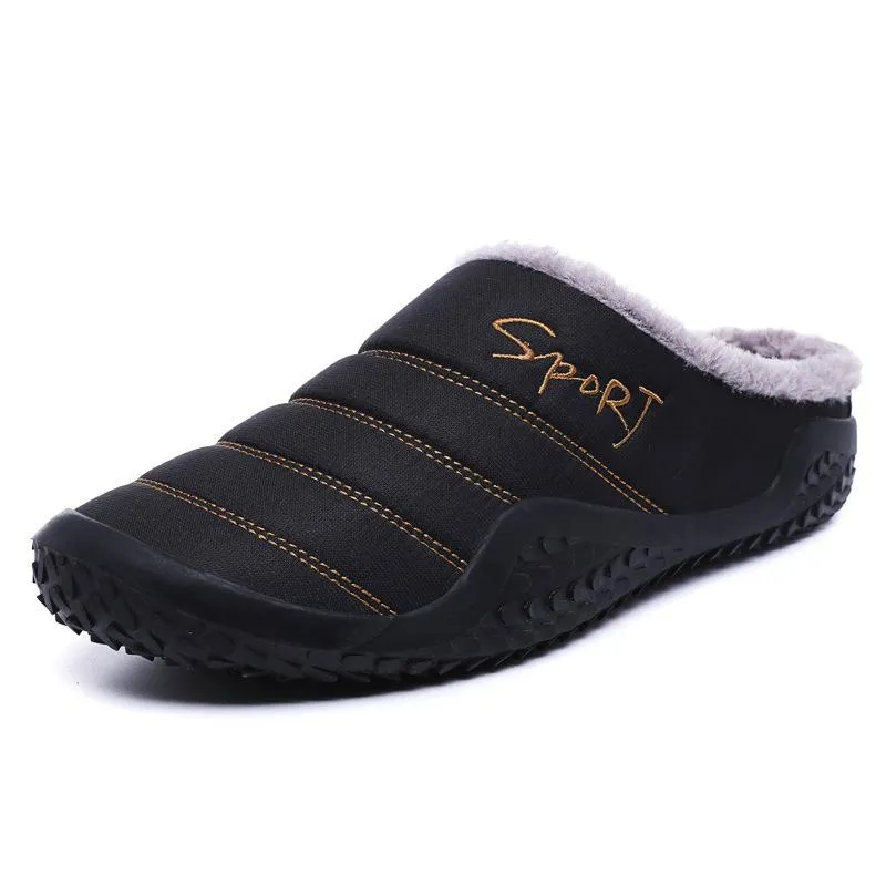 Men Fashion Keep Warm Cotton Fur Slipper