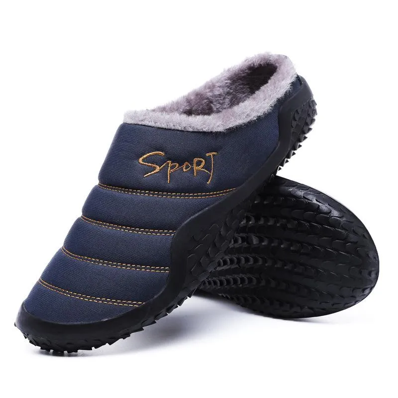 Men Fashion Keep Warm Cotton Fur Slipper