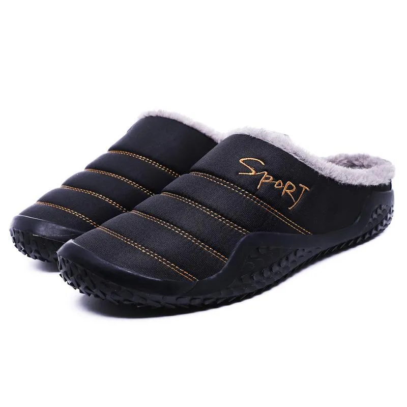 Men Fashion Keep Warm Cotton Fur Slipper