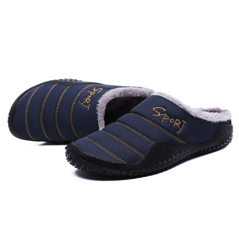 Men Fashion Keep Warm Cotton Fur Slipper