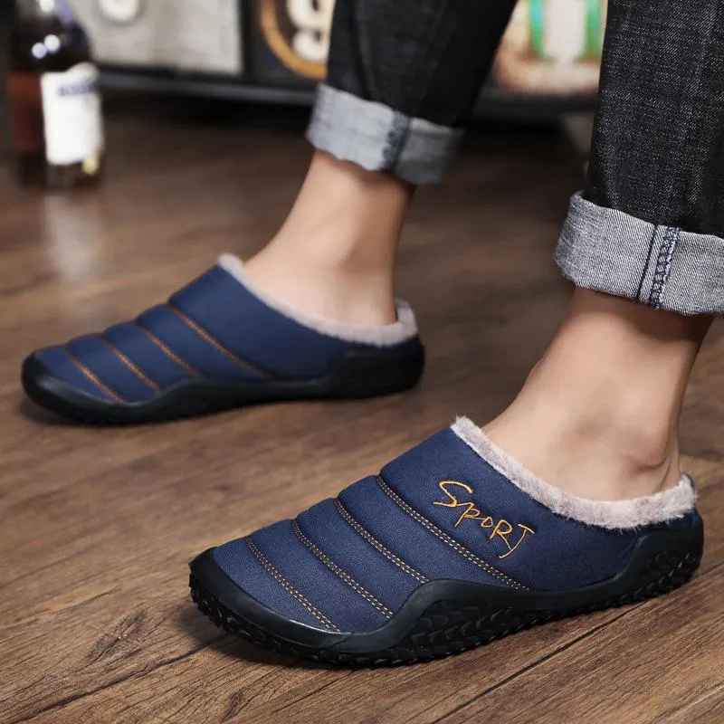 Men Fashion Keep Warm Cotton Fur Slipper