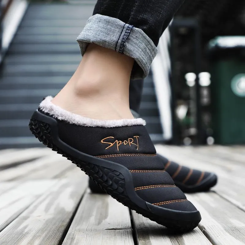 Men Fashion Keep Warm Cotton Fur Slipper