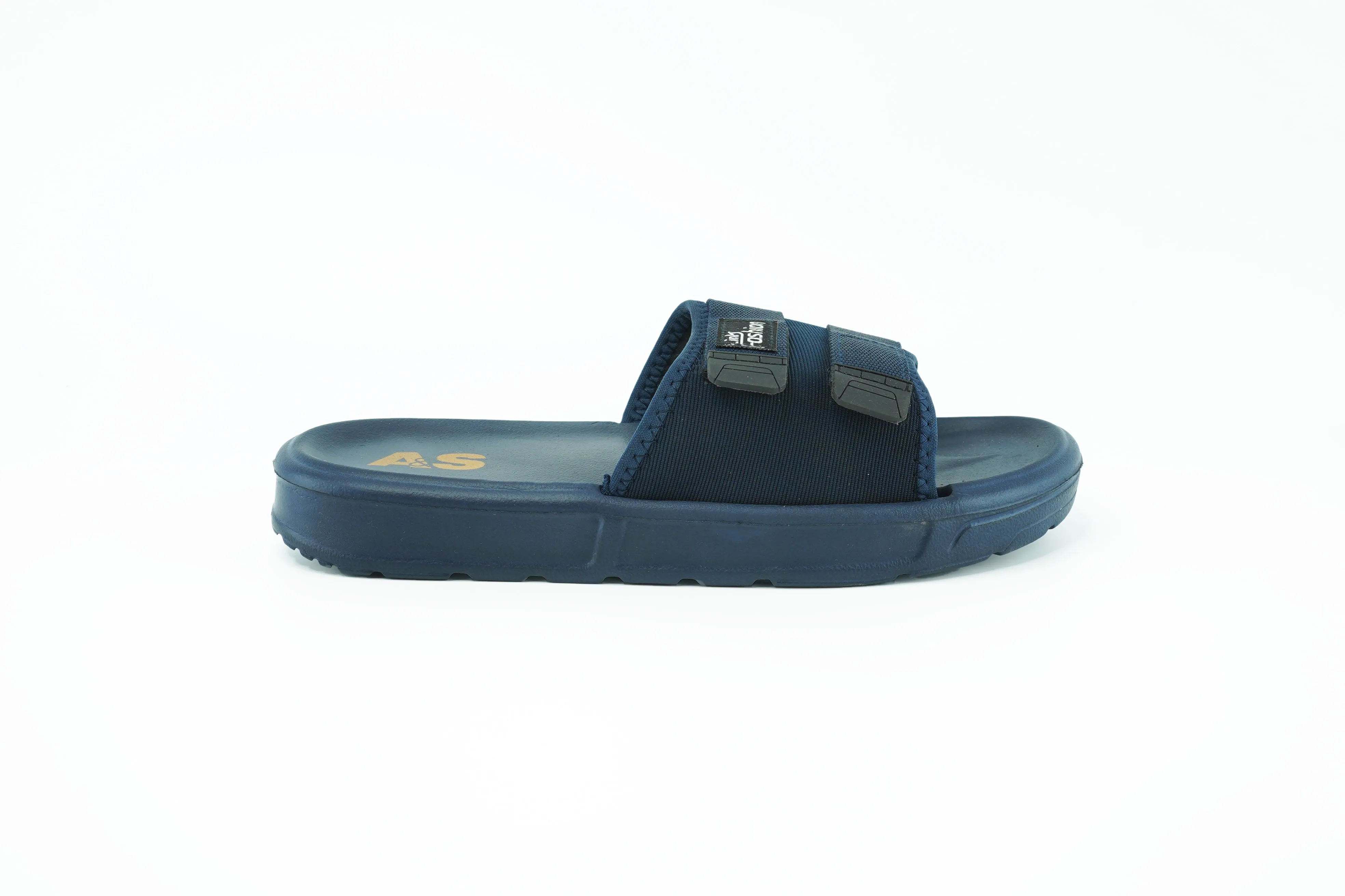 Men's Casual Blue Slides with Double Straps