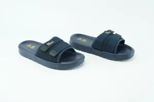 Men's Casual Blue Slides with Double Straps