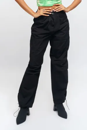 Midnight Black Parachute Pants