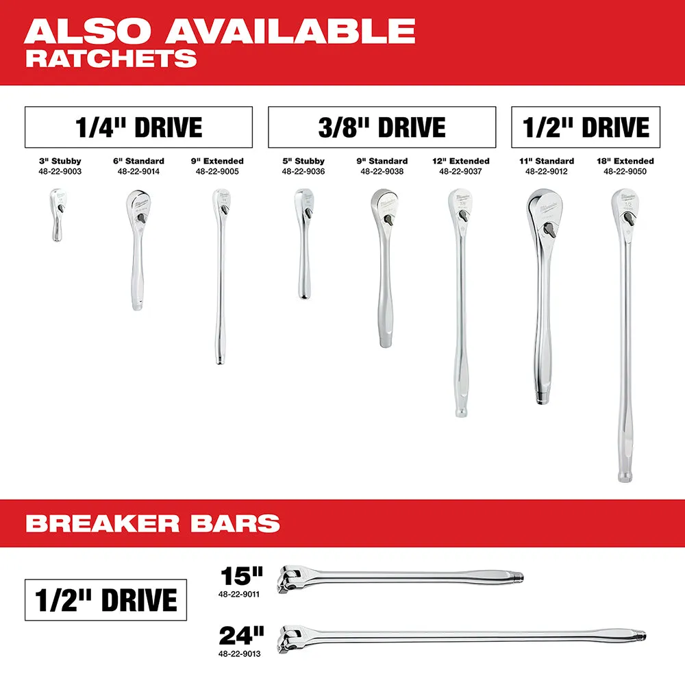 Milwaukee 48-22-9004 1/4-Inch Drive SAE and Metric Ratchet and Socket Set - 50pc