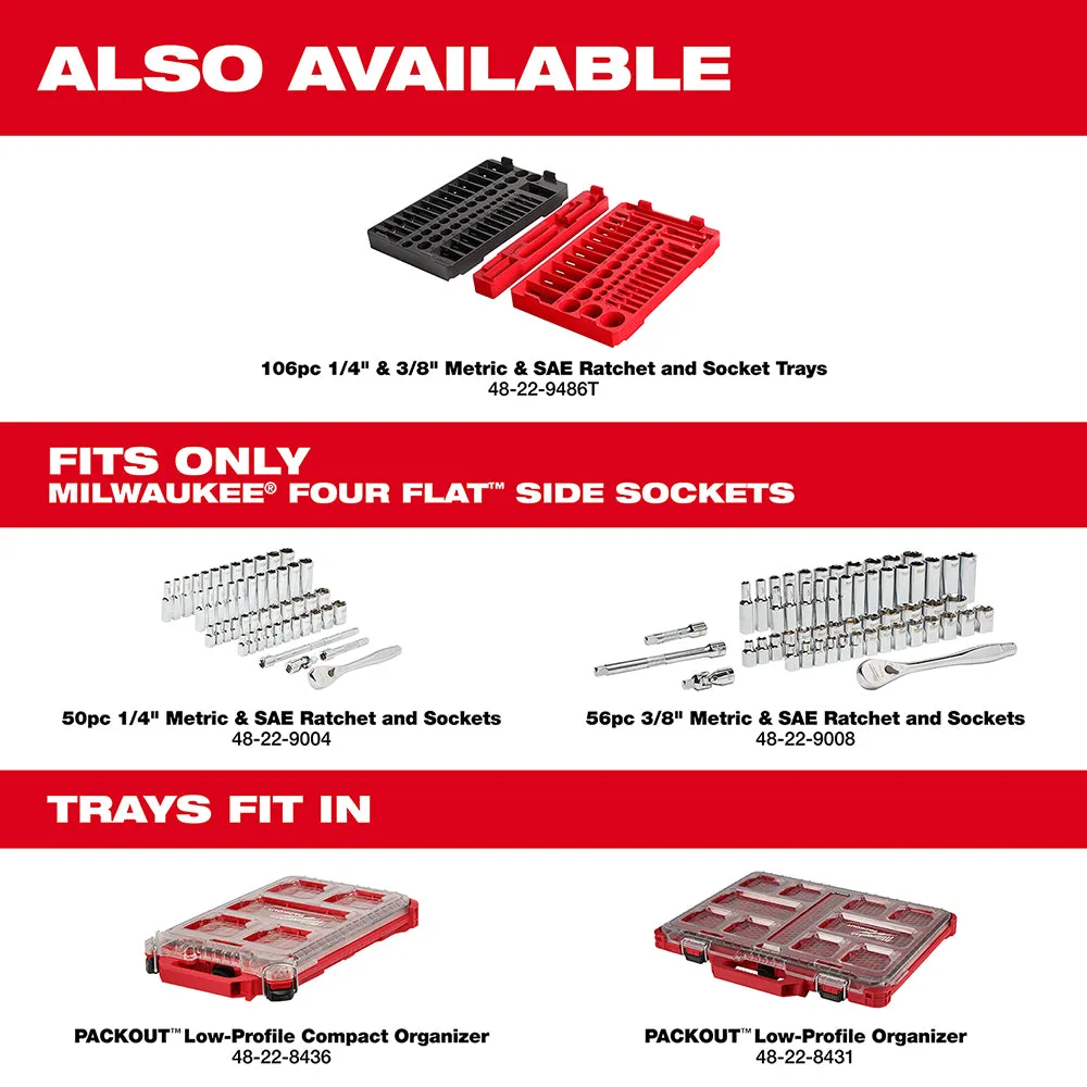 Milwaukee 48-22-9004 1/4-Inch Drive SAE and Metric Ratchet and Socket Set - 50pc