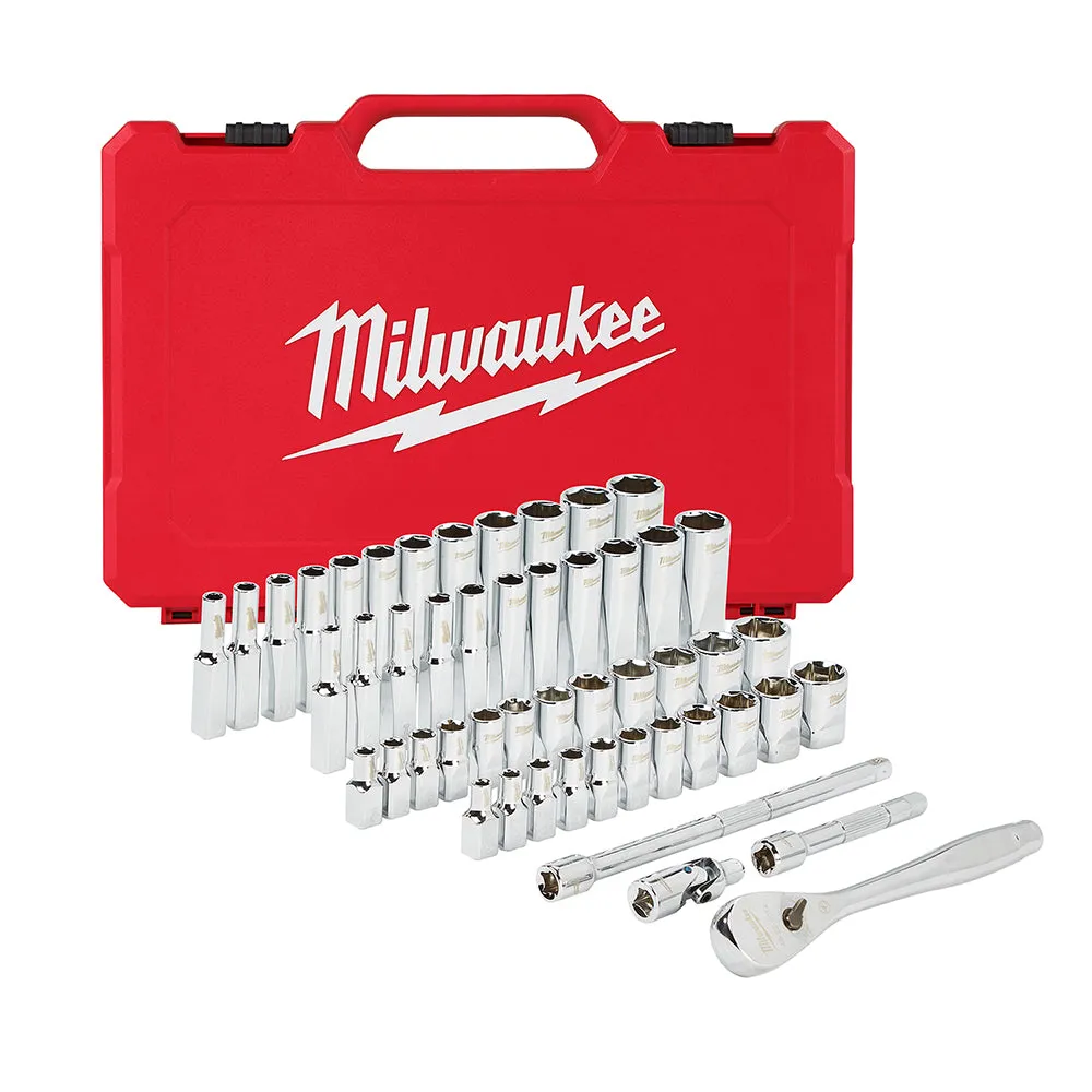 Milwaukee 48-22-9004 1/4-Inch Drive SAE and Metric Ratchet and Socket Set - 50pc