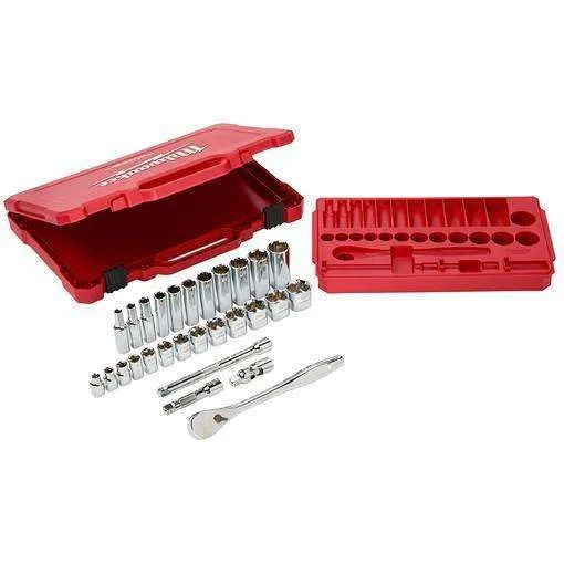 Milwaukee 48-22-9408 3/8" Drive 28 Piece Ratchet & Socket Set- SAE