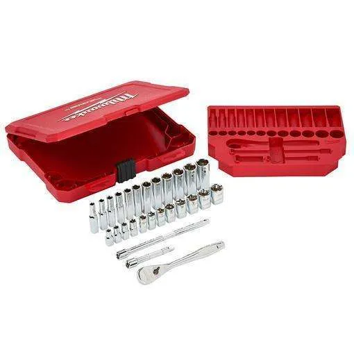 Milwaukee 48-22-9504 1/4" Drive 28 Piece Ratchet & Socket Set - Metric