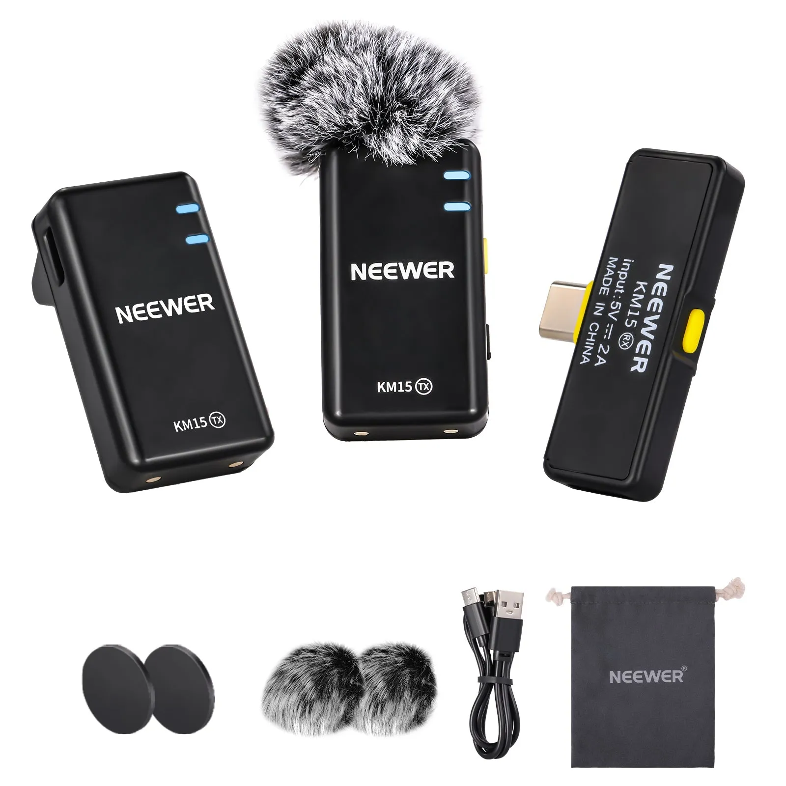 NEEWER KM15 Wireless Microphone Set for Phone with Type C Interface