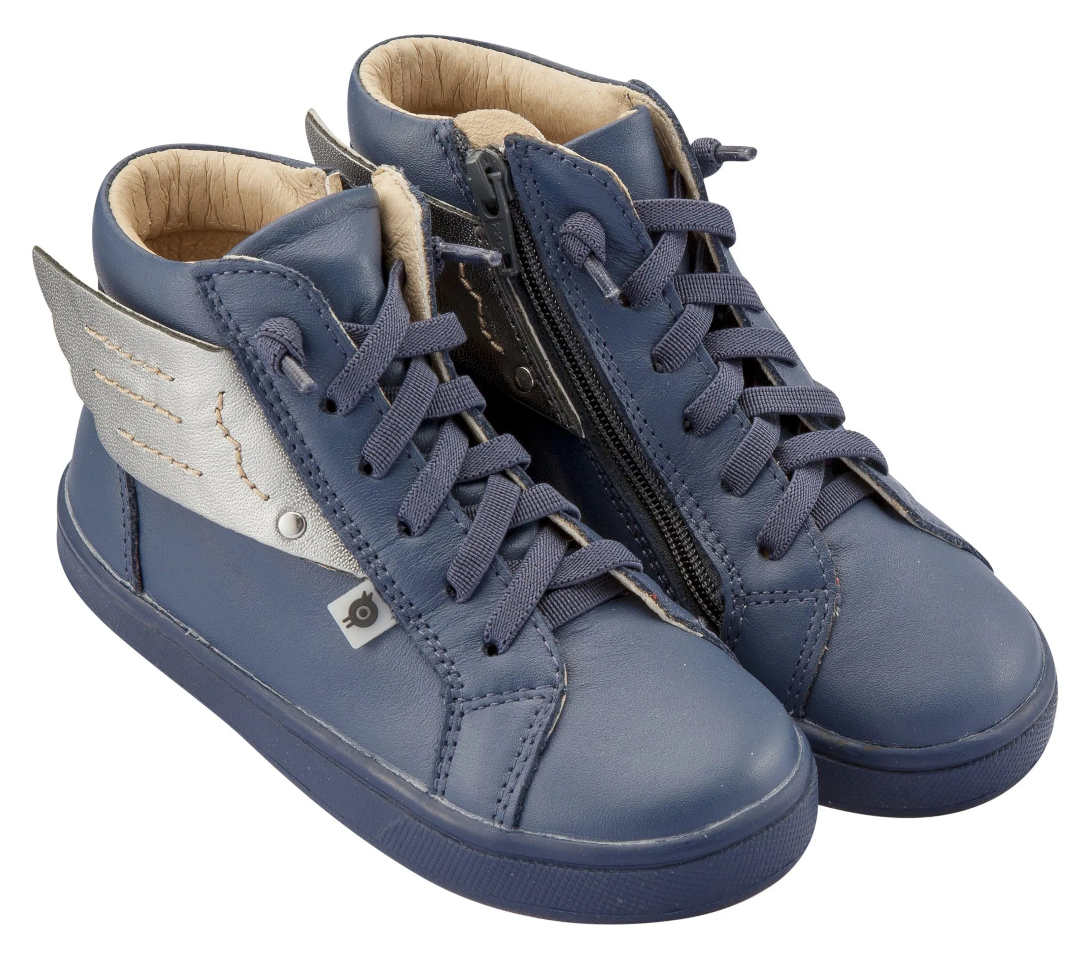 Old Soles Girl's & Boy's Local Wings Sneakers, Denim / Rich Silver