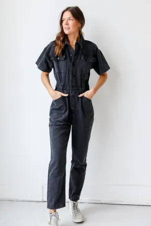 One Of A Kind Denim Utility Jumpsuit